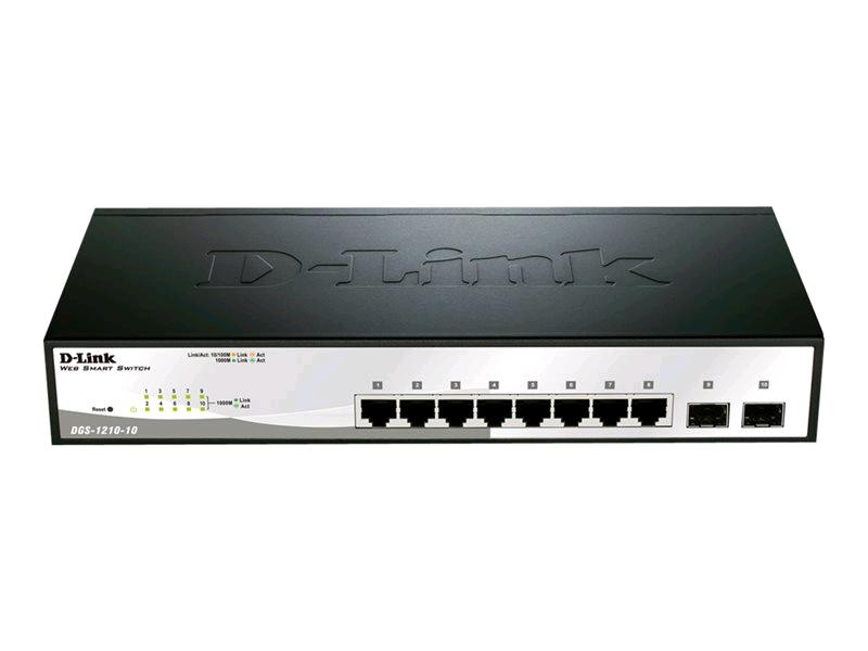 D-Link Smart+ DGS-1210-10 - Switch - gestito - 8 x 10/100/1000 + 2 x SFP - desktop, montabile su rack