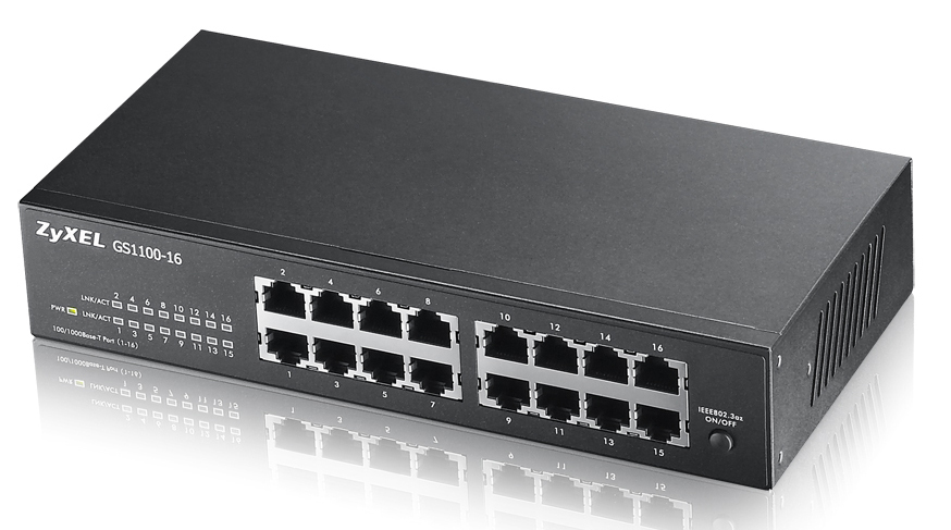 Zyxel GS-1100-16 V3 - Switch - 16 x 10/100/1000 - desktop, montabile su rack