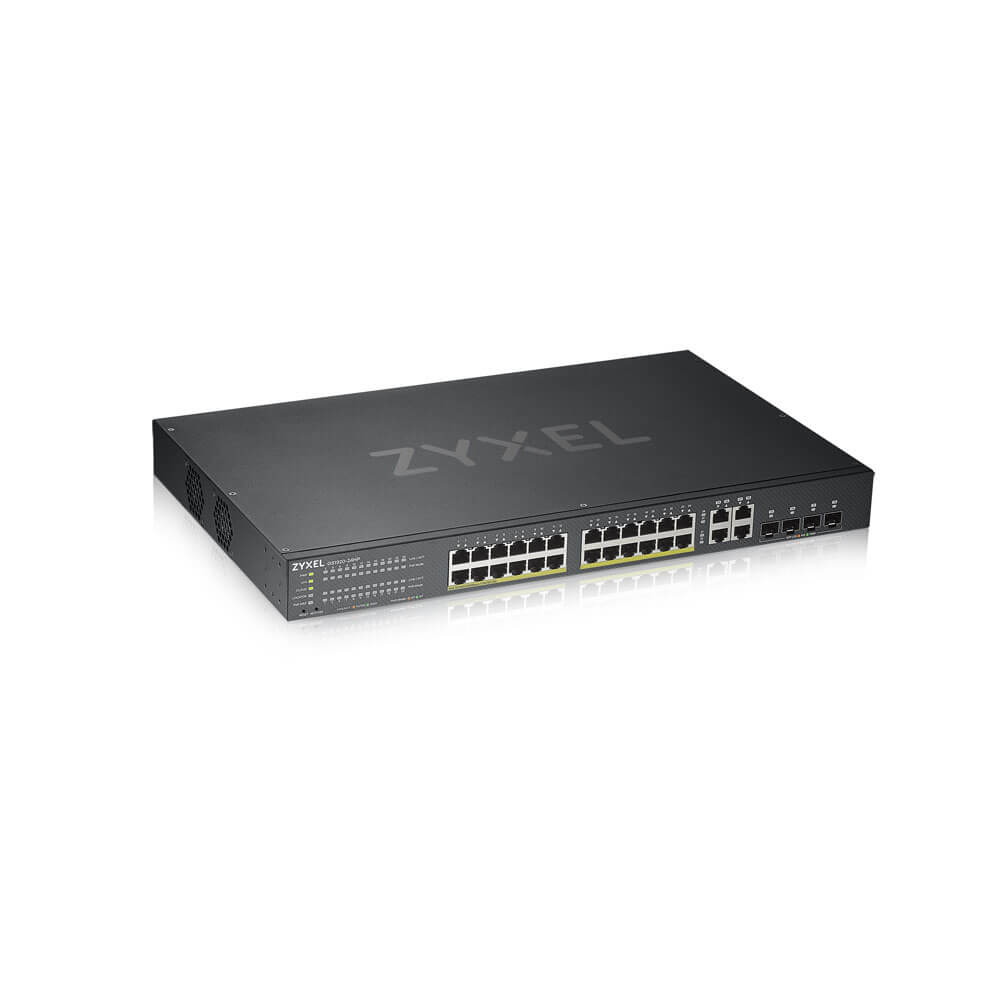 NEBULAFLEX SWITCH WEB MANAGED 24 PORTE GIGABIT POE (EROGAZIONE POE FINO A 375W) + 4 PORTE DUAL GIGABIT - IPV6, VLAN, QOS, IGMP - RACK -