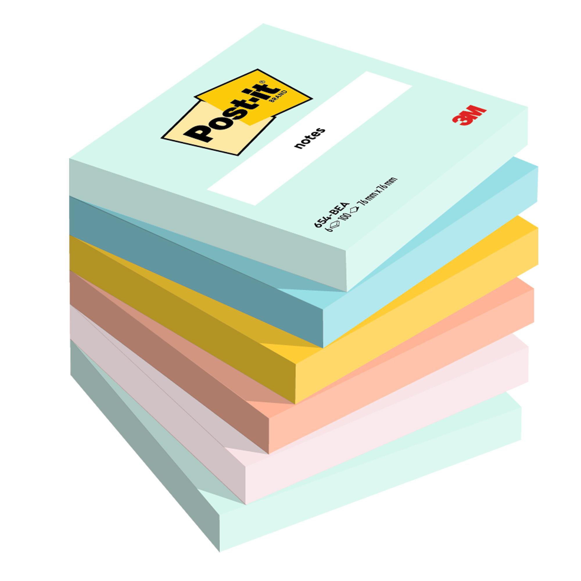 Foglietti Post-it 76 mm x 76 mm 6 blocchetti da 100 fogli Beachside