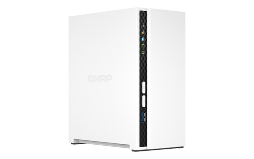 QNAP TS-233 - Server NAS - 2 alloggiamenti - SATA 6Gb/s - RAID 0, 1, JBOD - RAM 2 GB - Gigabit Ethernet - iSCSI supporto
