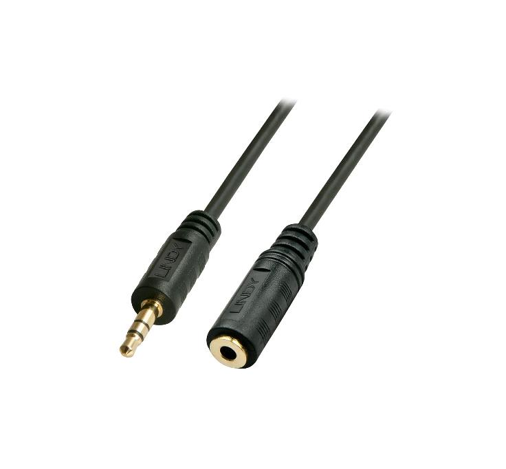 Lindy Premium - Prolunga audio - 0.08 mm² - mini-phone stereo 3.5 mm maschio a mini-phone stereo 3.5 mm femmina - 3 m - schermato - nero - stampato