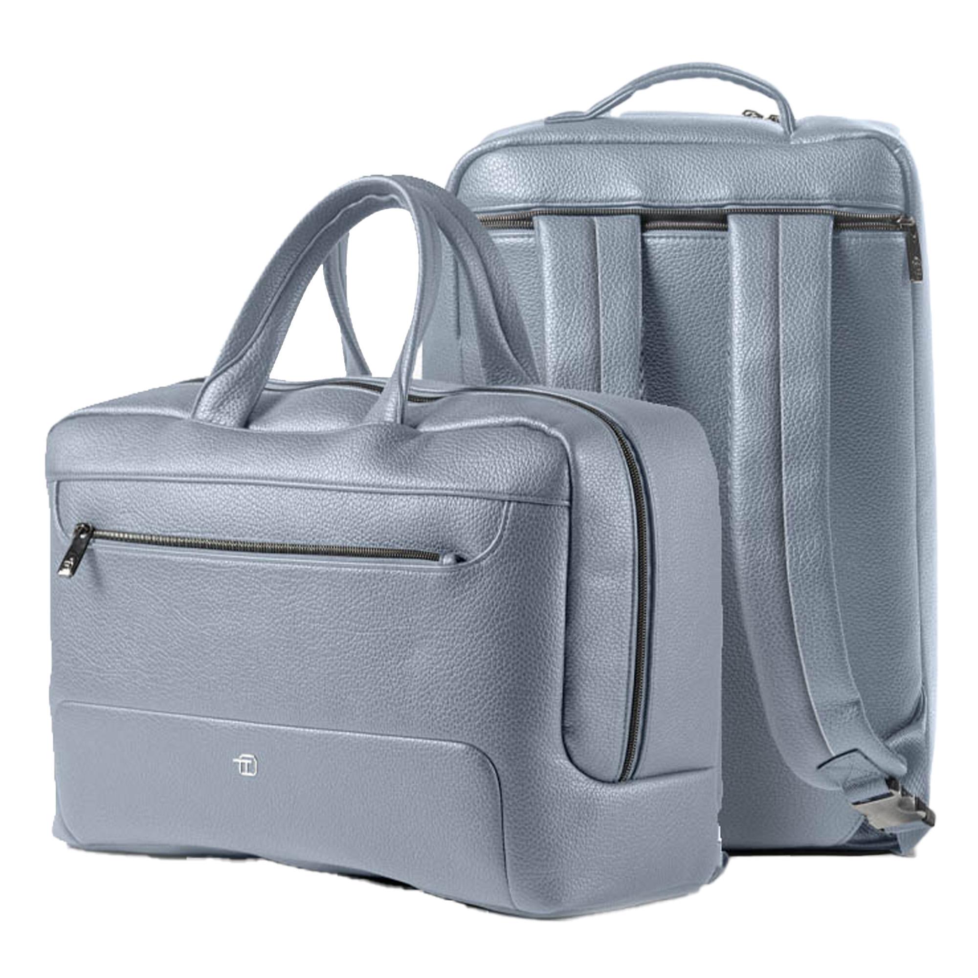 Borsa zainabile bi-bag Gate Trended - 42 x 28 x 14 cm - ecopelle - azzurro - In Tempo