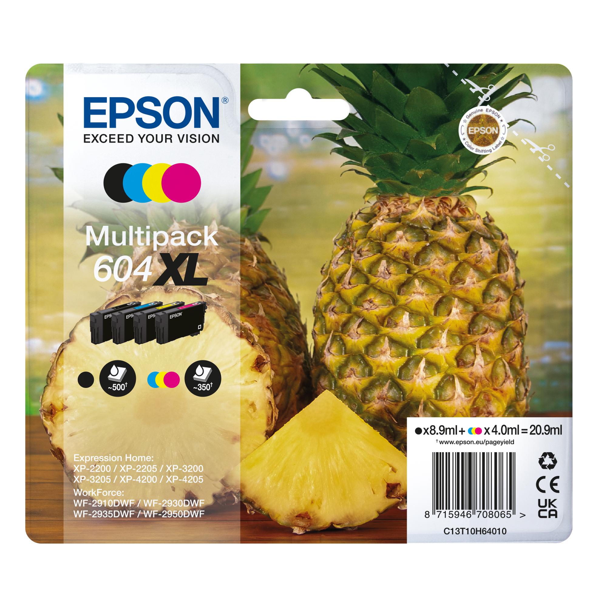 EPSON 604XL CARTUCCIA INK-JET ORIGINALE RESA ELEVATA XL NERO CIANO MAGENTA GIALLO