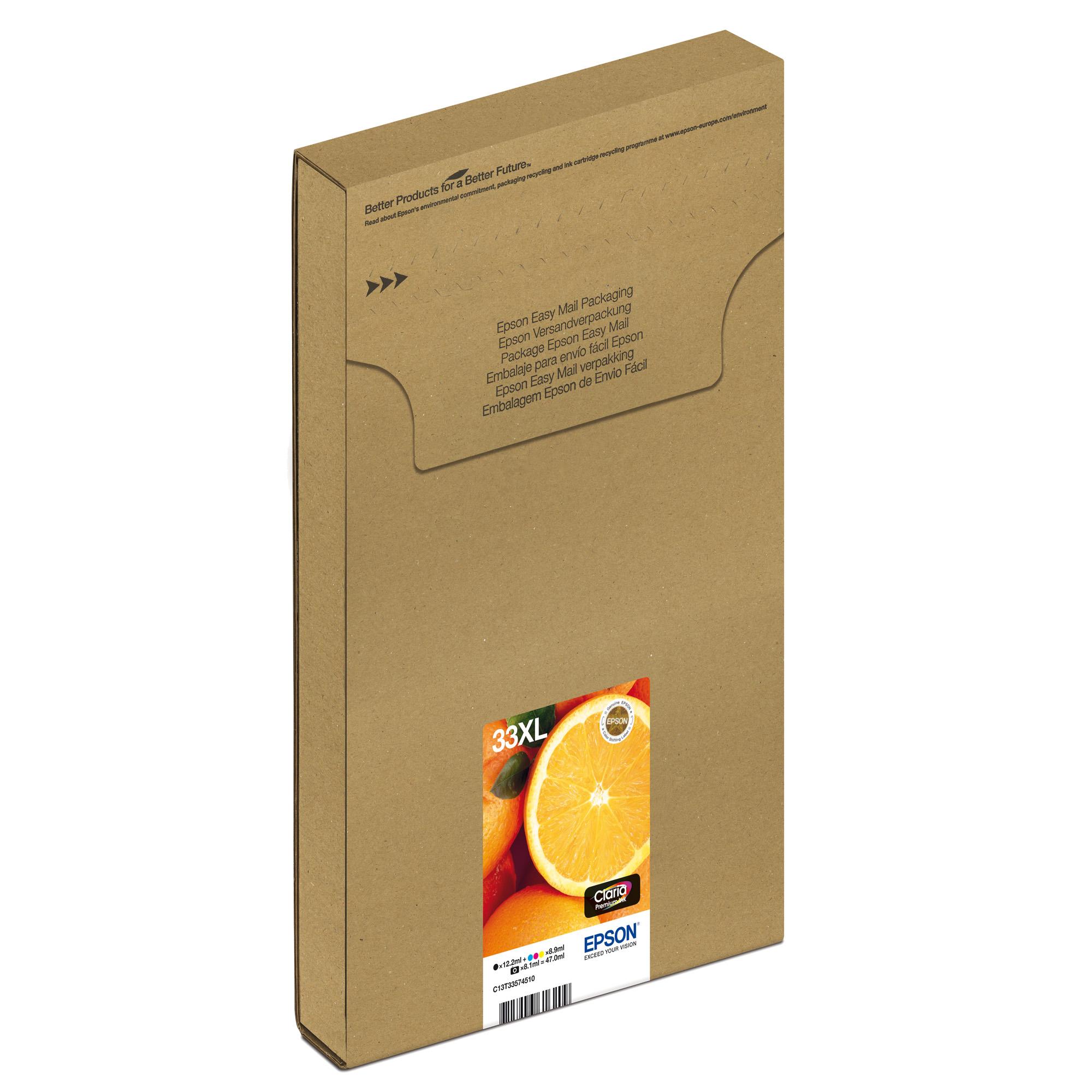 Epson 33XL Multipack - Confezione da 5 - XL - nero, giallo, ciano, magenta, nero per foto - originale - cartuccia d'inchiostro - per Expression Home XP-635, 830; Expression Premium XP-530, 540, 630, 635, 640, 645, 830, 900