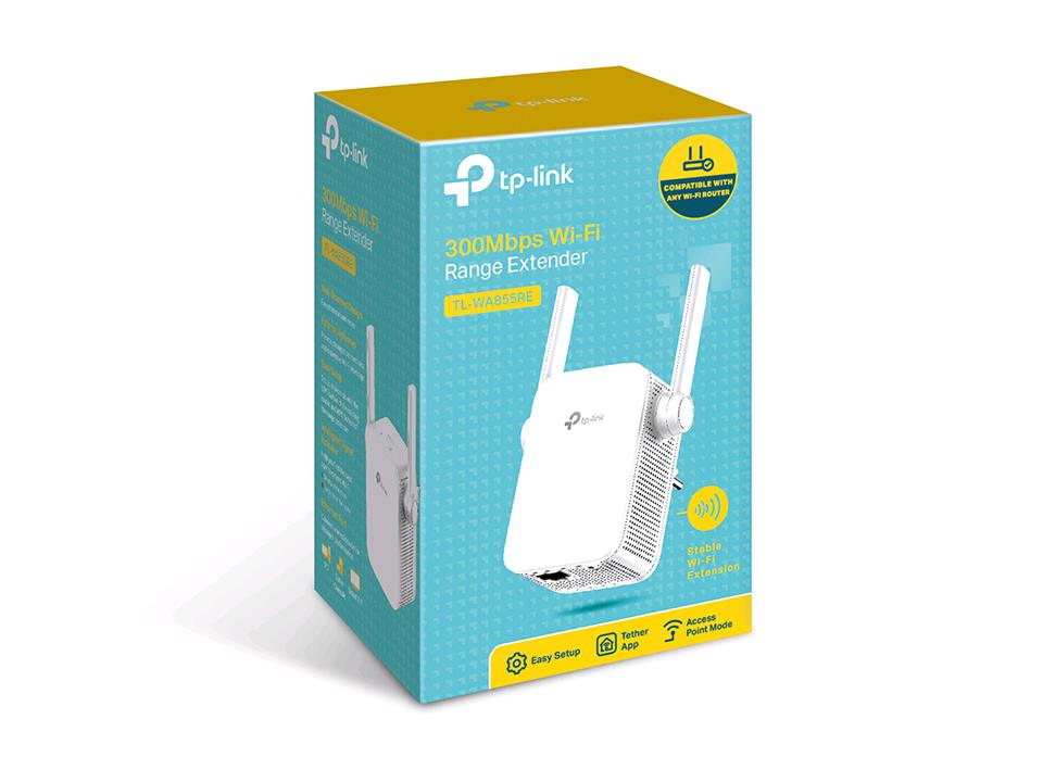 TP-Link TL-WA855RE 300Mbps Mini Wireless N Range Extender - Wi-Fi range extender - 100Mb LAN - Wi-Fi - 2.4 GHz