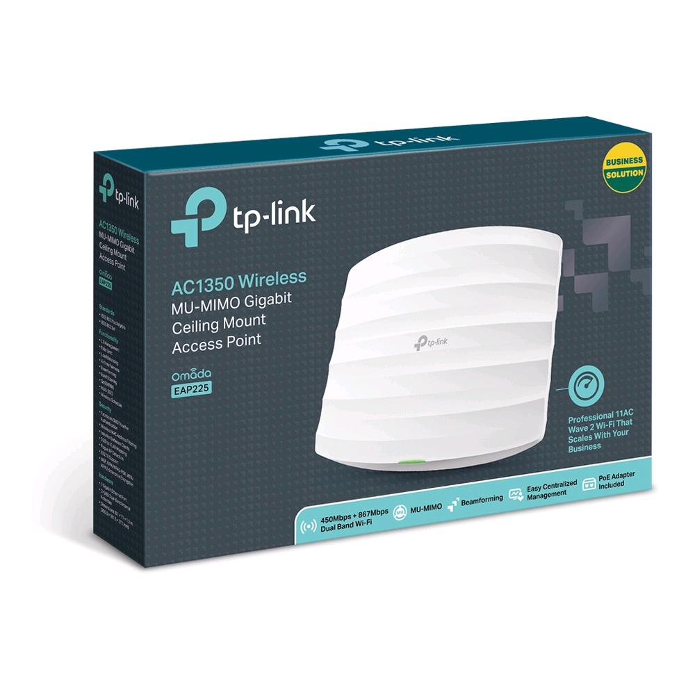 TP-Link Omada EAP225 - Wireless access point - Wi-Fi 5 - 2.4 GHz, 5 GHz