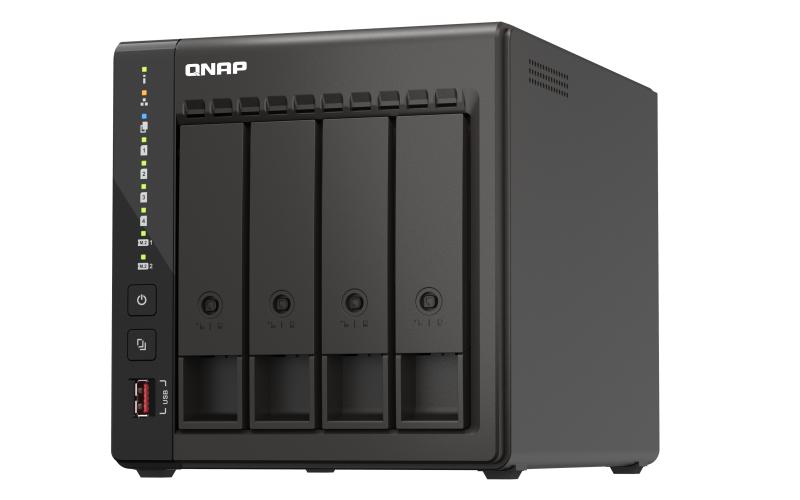 QNAP TS-453E - Server NAS - 4 alloggiamenti - SATA 6Gb/s - RAID 0, 1, 5, 6, 10, 50, JBOD, 60 - RAM 8 GB - 2.5 Gigabit Ethernet - iSCSI supporto
