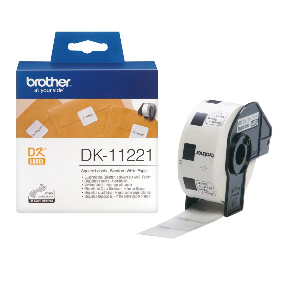 BROTHER CONF 1000 ETICHETTE ADESIVE IN ROTOLO 23X23 mm NERO
