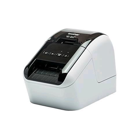 Brother QL-800 - Stampante per etichette - due colori (monocromatico) - termico diretto - Rotolo (6,2 cm) - 300 x 600 dpi - fino a 93 etichette/min - USB 2.0 - taglierina - nero, bianco