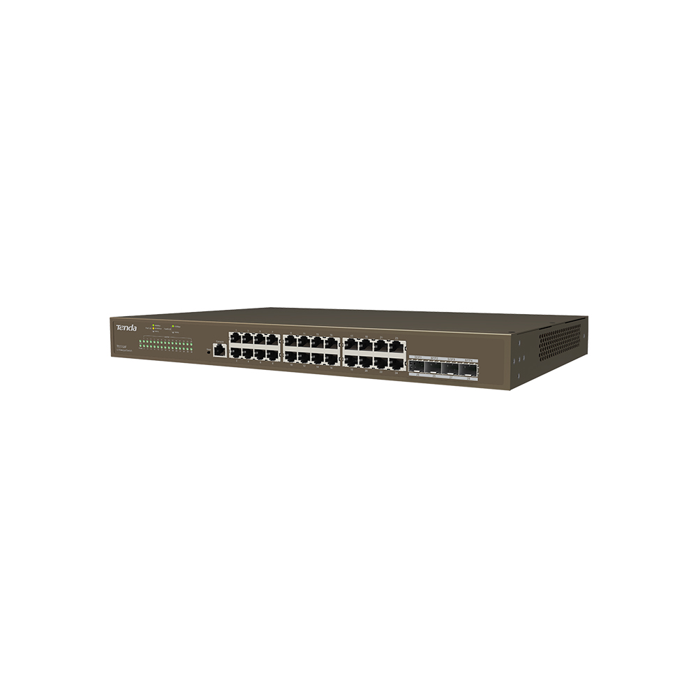 TENDA TEG5328F SWITCH 24 PORTE GIGABIT 10/100/1000 RJ45 +4P SFP +1P Console L3 MANAGED 1U 19-inch