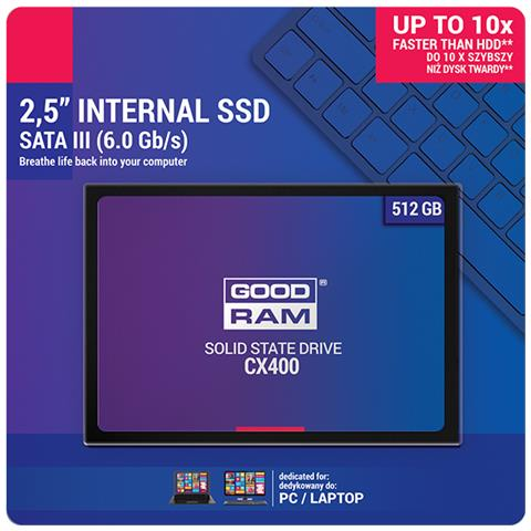 GOODRAM CX400 GEN2 SSD 512GB SATA III 2,5" 3D TLC NAND