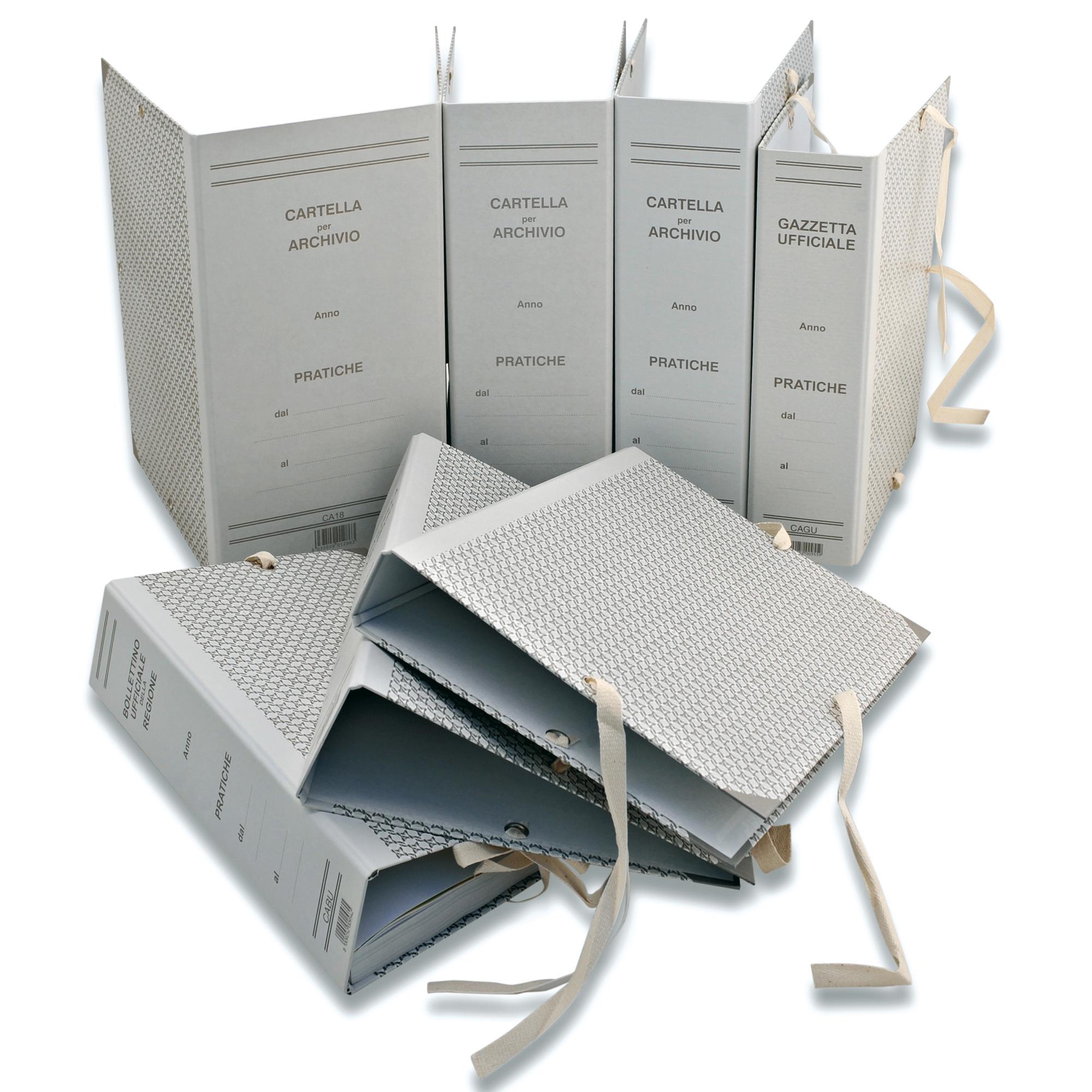 Faldone - legacci rivettati - 35 x 25 cm - dorso 20 cm - grigio - Euro-cart