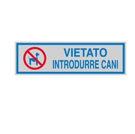 Targhetta adesiva - VIETATO INTRODURRE CANI - 16,5 x 5 cm - Cartelli Segnalatori